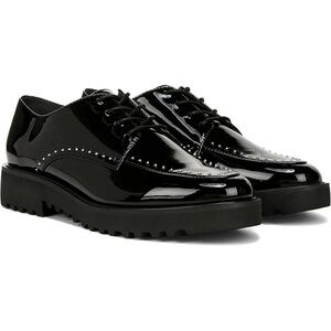 Franco Sarto Women's Charles 6 Lug Sole Oxford Black Patent, size 8.5
